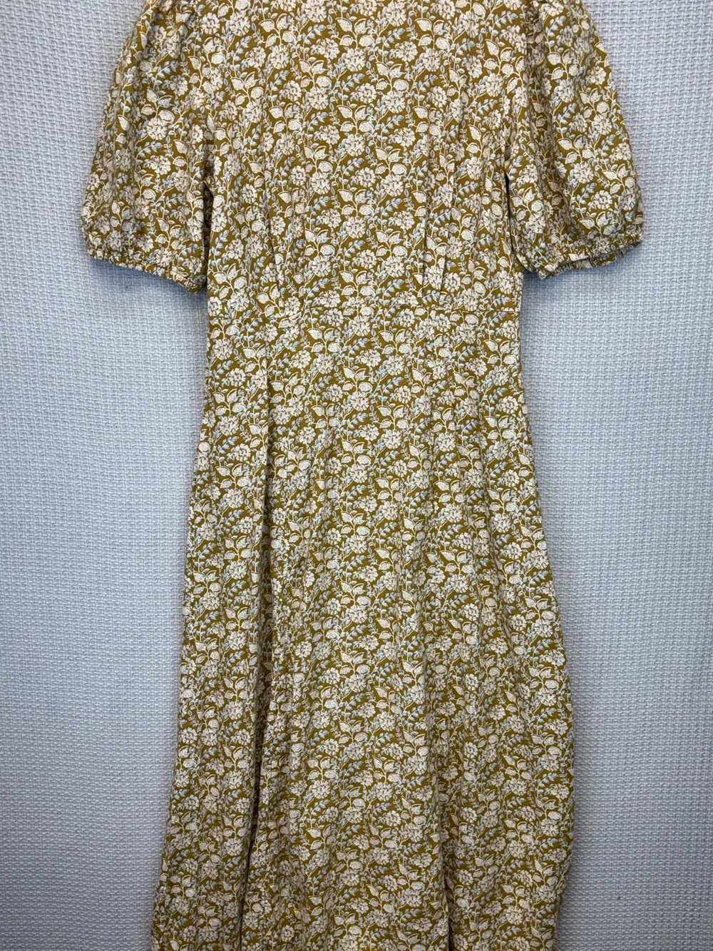 Faherty Women Floral Linen Blend Long Prairie Havana Dress Size S Boho Buttoned - Picture 6 of 9